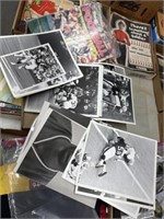 Lot vintage football items photos n magazine