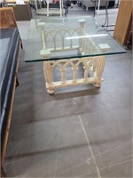 Cream Colored & Glass Coffee Table