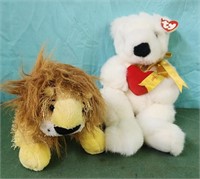 Ty i love you Romeo bear and Ganz lion