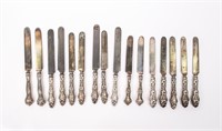 Large Lot Sterling Silver Handled Knives