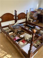 2 wood twin beds, items on in about not included