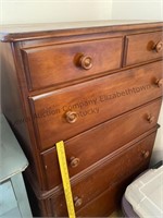 Wooden chest of drawers, drawers opening, closed,
