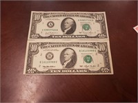 $10 x 2 AU  Boston and NY  FUNNY BACK 1981,1993