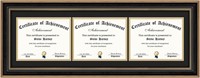AUEAR, Triple 8.5x11 Diploma Frame with 3 Opening