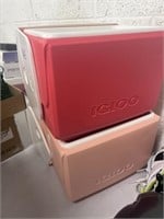 Lot of (2) Igloo Little Playmate Coolers in Red