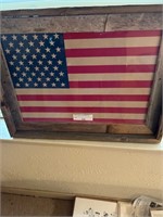 Old Glory in Rustic Frame