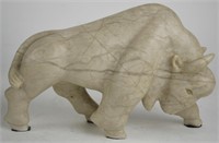 FINELY CARVED STONE BISON SCULPTURE