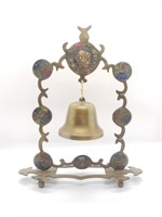 Asian enameled brass altar bell