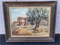 Early 1960s Framed Oil Painting Signed 30x24"