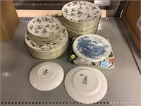 Wedgwood serving plates and saucers.