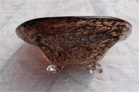 Dichroic Art Glass Footed Bowl