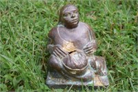 Bronze Sculpture Woman Nursing Child