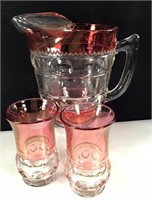 Franciscan King’s Crown Pitcher & Ice Tea Glasses