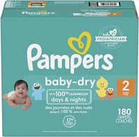 Pampers Baby Dry Diapers Size 2 180 Count