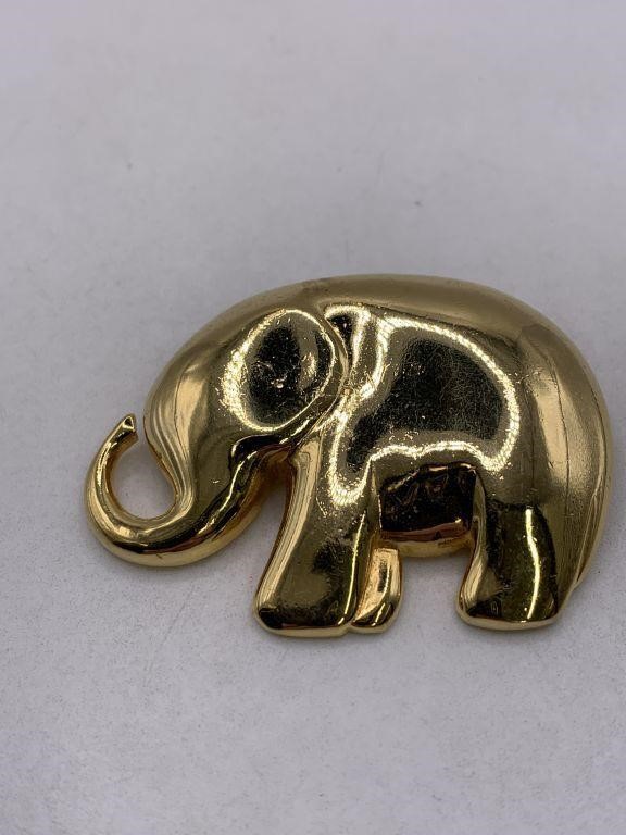 SIGNED LIZ CLAIBORNE ELEPHANT BROOCH