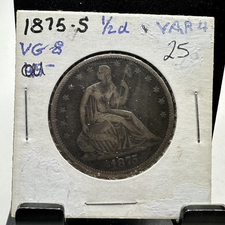 1875-S SEATED LIBERTY SILVER HALF DOLLAR