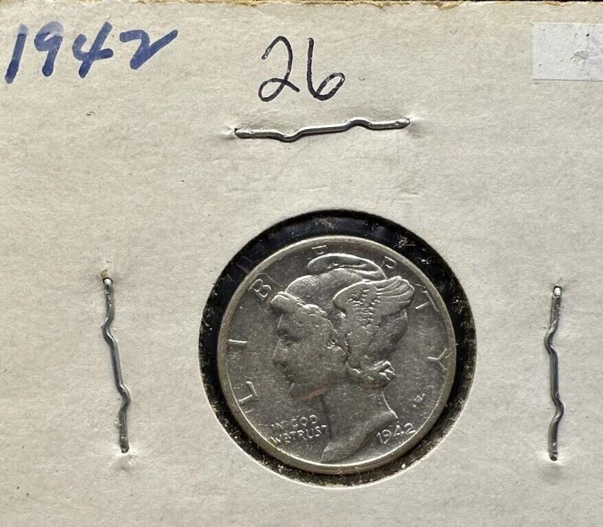 1942 MERCURY SILVER DIME