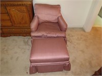 Upholstered Chair & Foot Stool