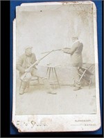 McPHERSON, KANSAS CABINET CARD -MEN W/ SHOTGUNS