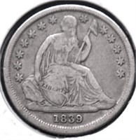 1839 O SEATED DIME VF PQ