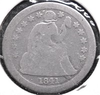 1841 O SEATED DIME CULL