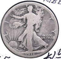 1916 S WALKING HALF DOLLAR G