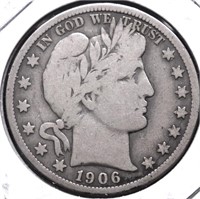 1906 S BARBER HALF DOLLAR VG