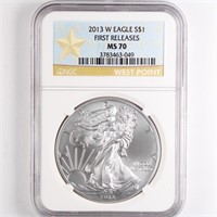 2013-W Burnished Silver Eagle NGC MS70