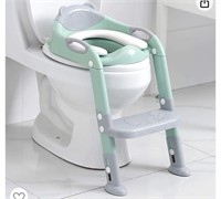 Blue snail training padded toilet with stepstool