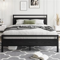 Bed Frame Full Size with Wood Headboard
