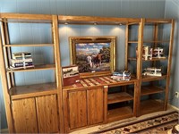 3pcs Golden Oak Bookcases w/Cabinets