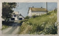 Doug Schlemm watercolor "Lancaster Farm" 13" x