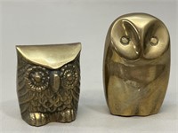 2 Solid Brass Owls: Caravell Designs & Indian