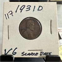 1931-D WHEAT PENNY CENT SCARCE DATE