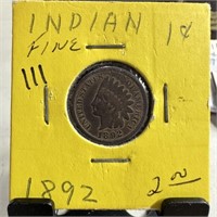 1892 INDIAN HEAD PENNY CENT