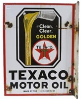 TEXACO MOTOR OIL PORCELAIN FLANGE SIGN