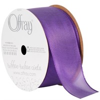 P4384  Offray Ribbon, Purple 1.5" Wired Sheer Ribb