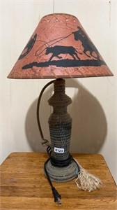 Western Cowboy Lariat Wrapped Lamp & Shade 23"