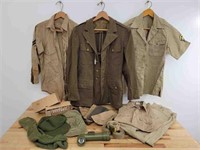 WWII Era Military & Accessories Uniform Lot