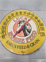 Vintage Lucky Horse Feed Thermometer