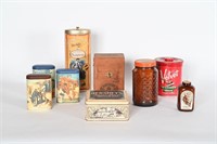 Vtg. Velvet Tobacco Tin, Cigar Box, Ovaltine Jar
