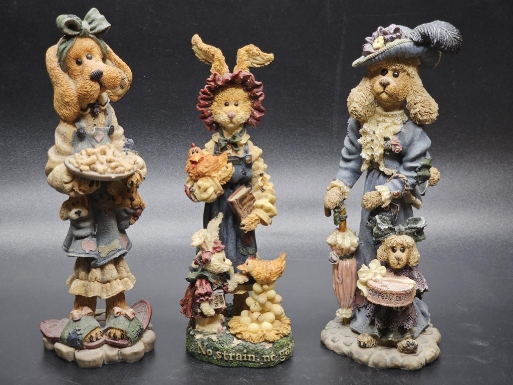 (3) Boyd's Bears Folkstone Collectable Figurines