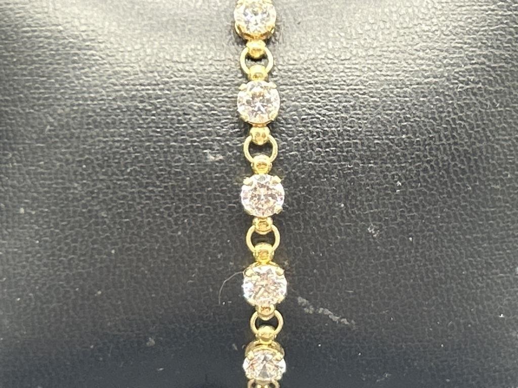 14kt Gold  Mexico w/ CZ Tennis Bracelet, 
TW 6.5g