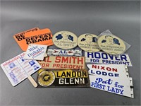 Vintage Political Name Plates, Flags & More!