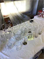 Glassware lot with cups and pitchers