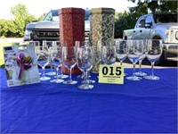 10 large and 8 small wine glasses with 2 gift