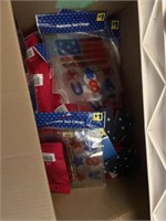 box of patriotic window clings,glow stitcks,