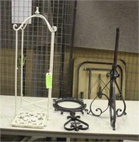 Mirror/Clock Stand & Wrought Iron Shelf