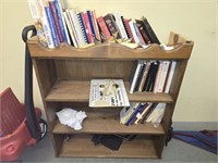 Wood shelf and contents