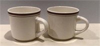 E5) 2 stoneware coffee mugs, nice, no chips